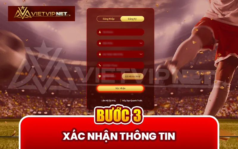 Xác nhận thông tin đăng ký Vietvip mới