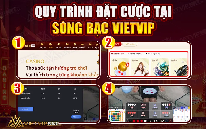 Quy trình đặt cược tại Sòng bạc Vietvip