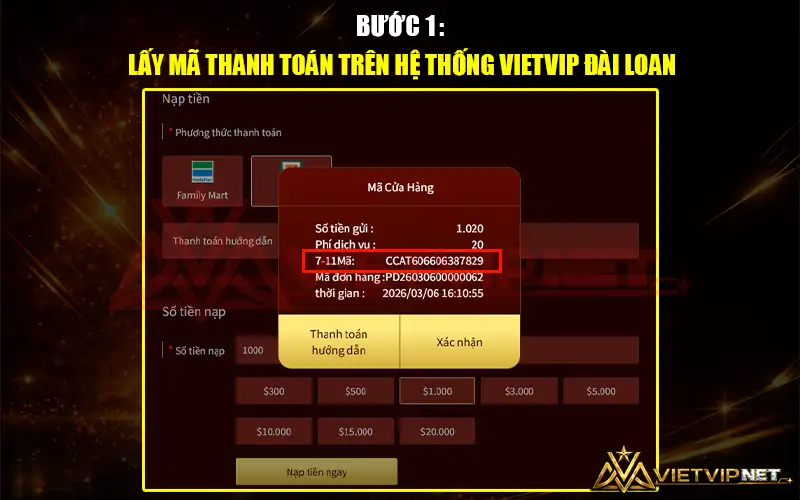 Lấy mã thanh toán